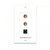 Placa Tapa 2 USB 2.0 + Jack RJ45 Cat5e en ABS